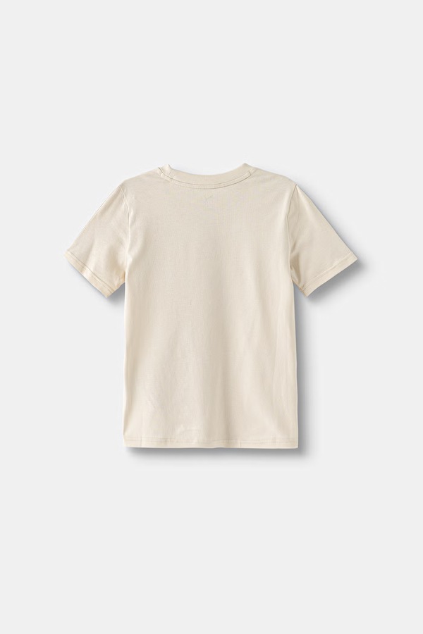 Футболка дитяча з бавовною Puma ESS TAPE Tee колір бежевий