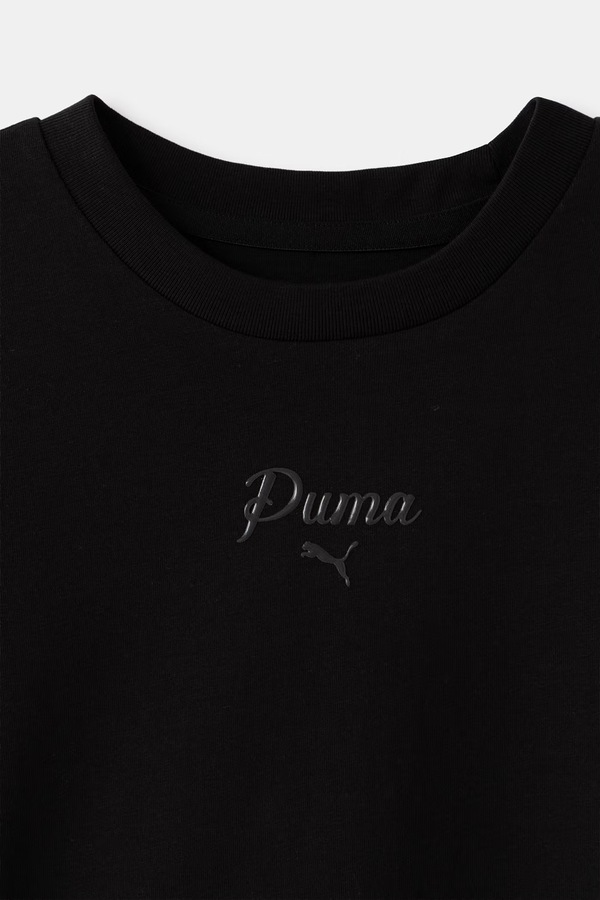 Футболка детская хлопковая Puma ESS SCRIPT Tee цвет черный фото 2
