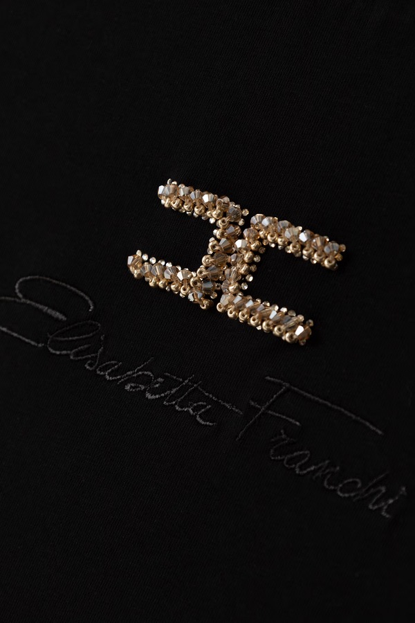 Футболка дитяча бавовняна з еластаном Elisabetta Franchi колір чорний фото 3