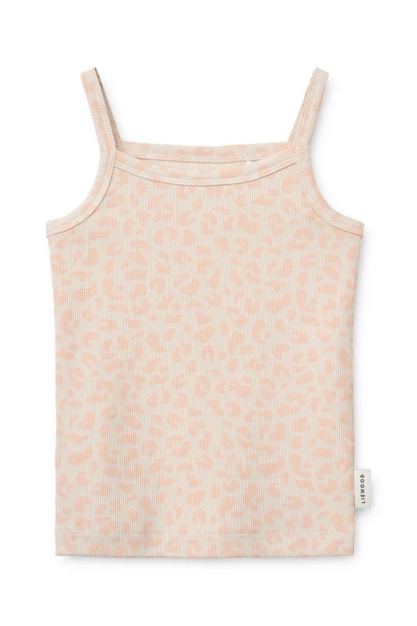 Майка-боксерка дитяча бавовняна з еластаном Liewood Naomi Rib Singlet 2-Pack колір рожевий