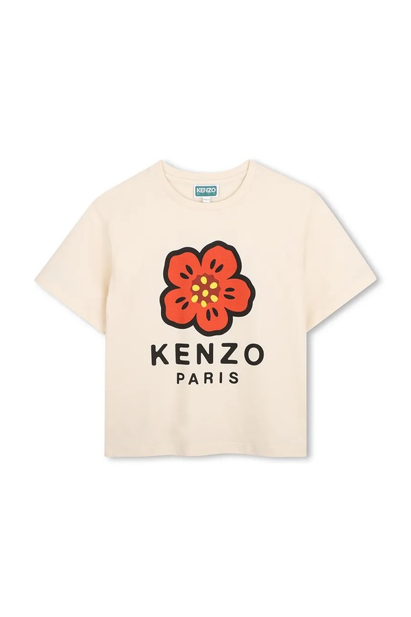 Футболка дитяча бавовняна Kenzo Kids колір бежевий