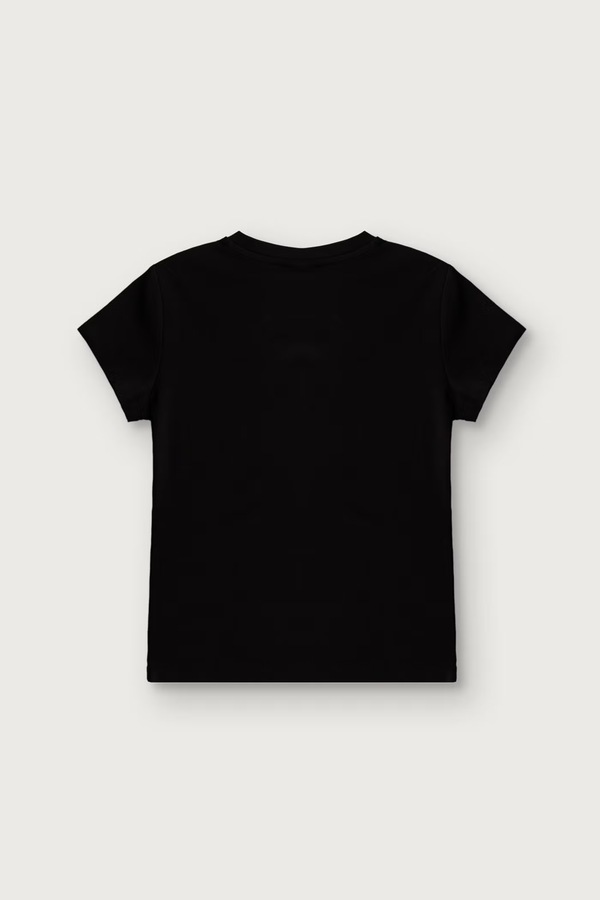 Футболка дитяча бавовняна з еластаном EA7 Emporio Armani колір чорний фото 2