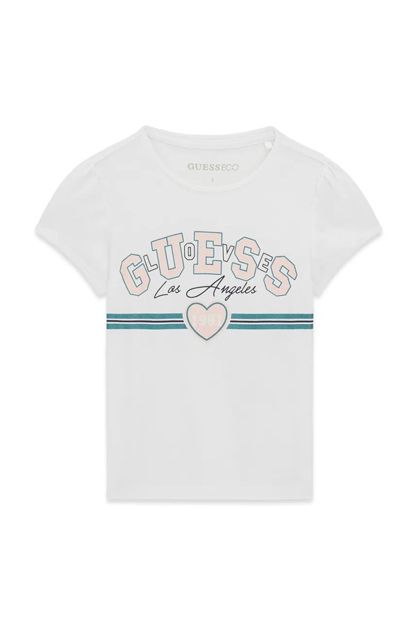 Футболка дитяча бавовняна з еластаном Guess колір білий