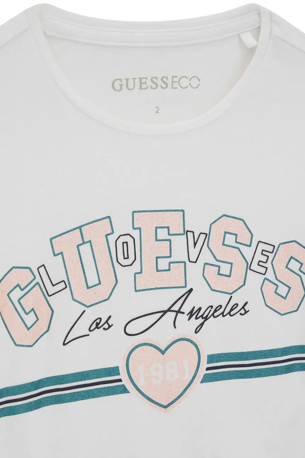 Футболка дитяча бавовняна з еластаном Guess колір білий фото 2