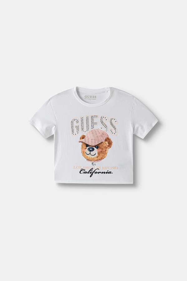 Футболка дитяча бавовняна з еластаном Guess колір білий