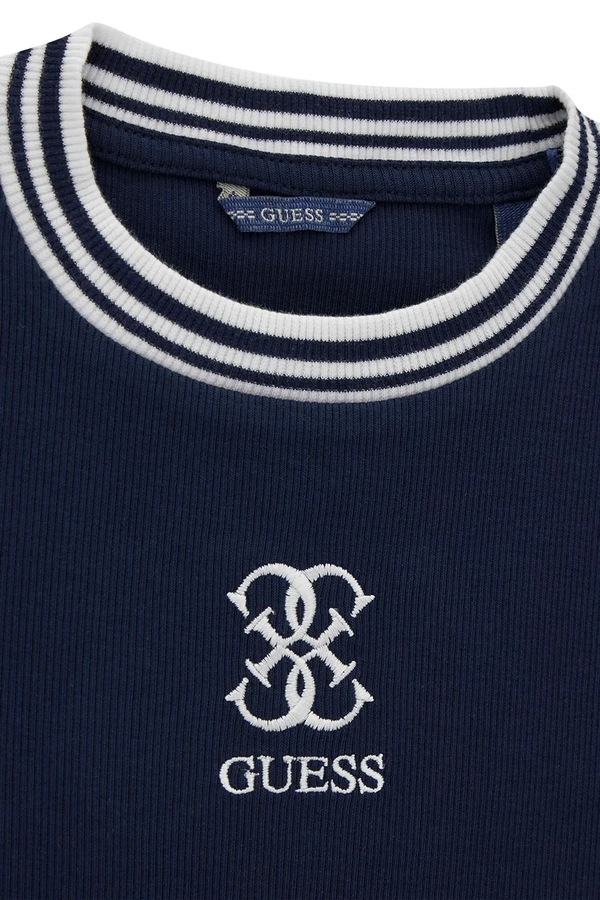 Футболка дитяча бавовняна з еластаном Guess колір темно-синій фото 2