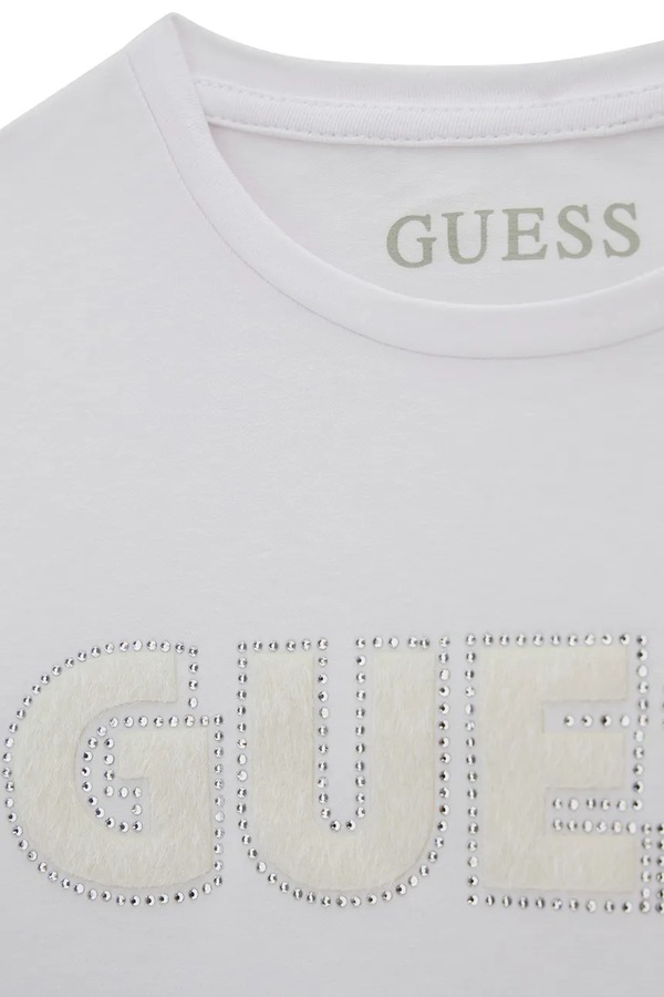 Футболка дитяча бавовняна з еластаном Guess колір білий фото 2