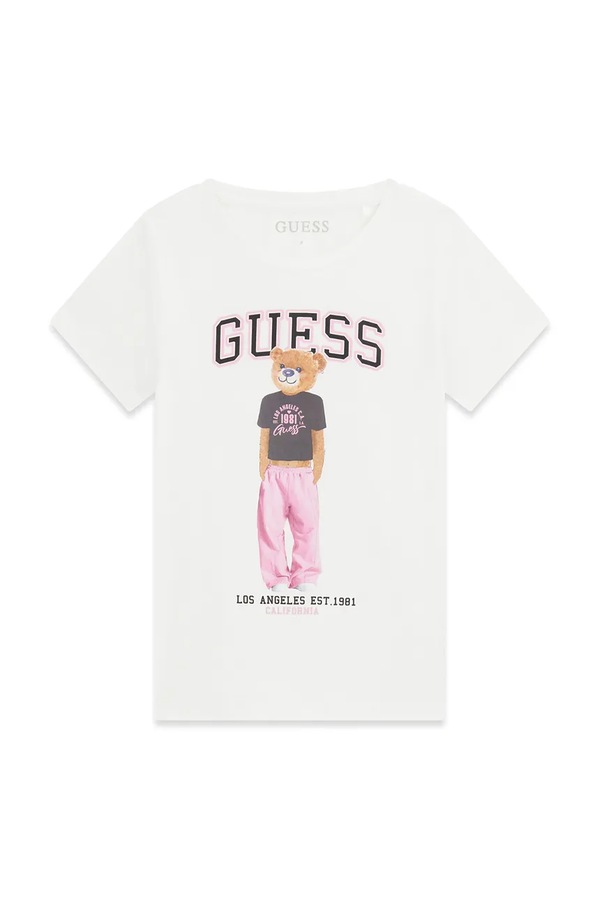 Футболка дитяча бавовняна з еластаном Guess колір білий