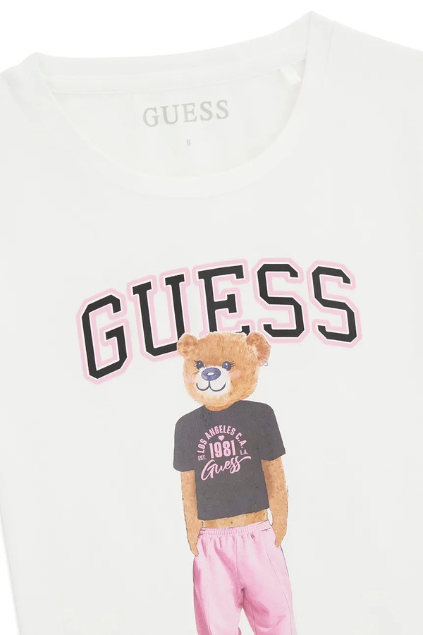 Футболка дитяча бавовняна з еластаном Guess колір білий фото 2