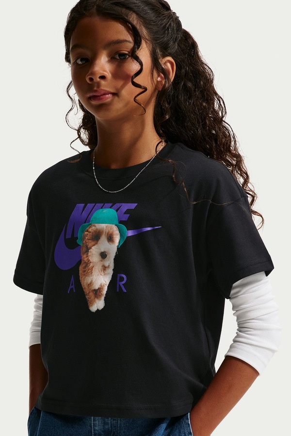 Футболка дитяча бавовняна Nike Sportswear колір чорний фото 3