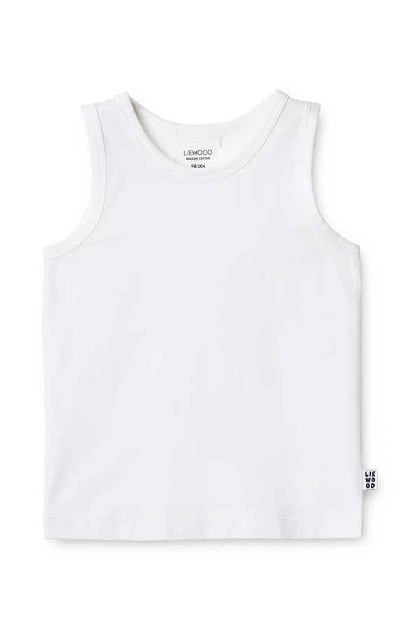 Топ дитячий бавовняний з еластаном Liewood Faris Tank Top 2-Pack колір білий фото 2