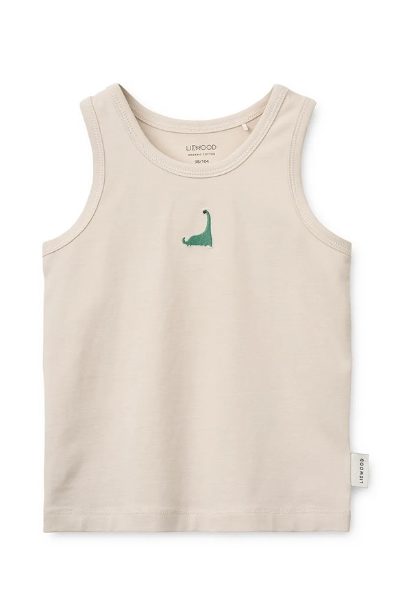 Майка-боксерка дитяча бавовняна з еластаном Liewood Faris Printed Tank Top 2-Pack колір бежевий фото 2