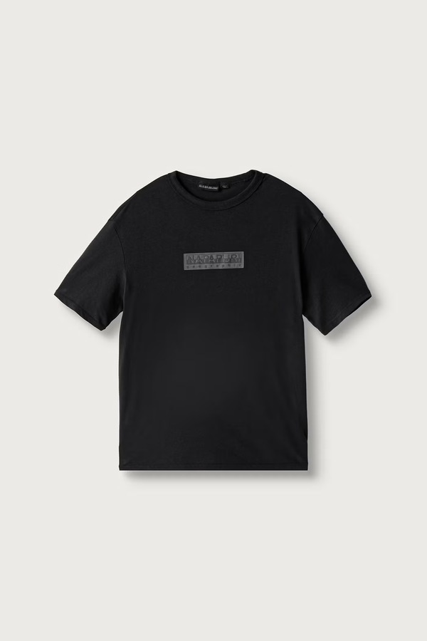 Футболка дитяча бавовняна Napapijri S-NEW BOX LOGO SS колір темно-синій