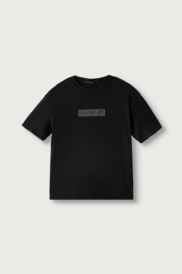 Футболка дитяча бавовняна Napapijri S-NEW BOX LOGO SS колір темно-синій