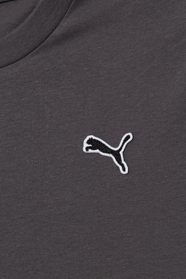 Футболка basic детская с хлопком Puma CLS BADGE Cat Tee цвет серый фото 2