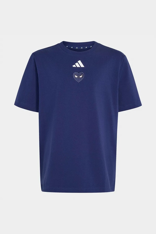 Футболка дитяча з бавовною adidas MARVEL SPIDER-MAN колір блакитний фото 2