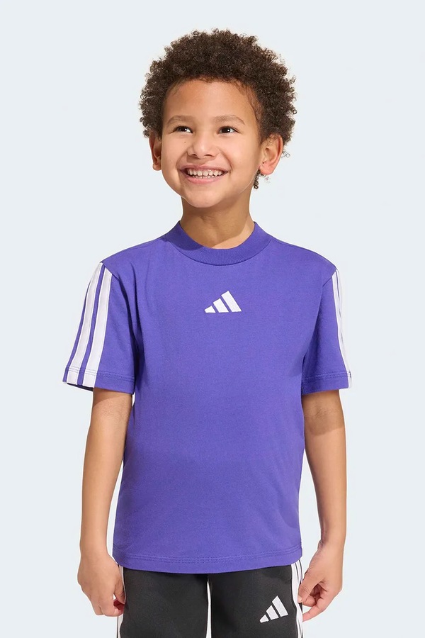 Футболка дитяча бавовняна adidas колір фіолетовий фото 3