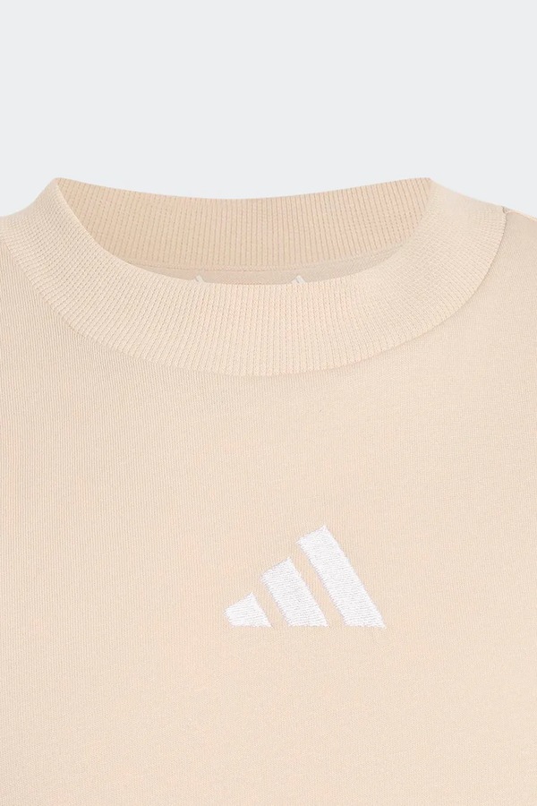 Футболка дитяча бавовняна adidas колір бежевий фото 4