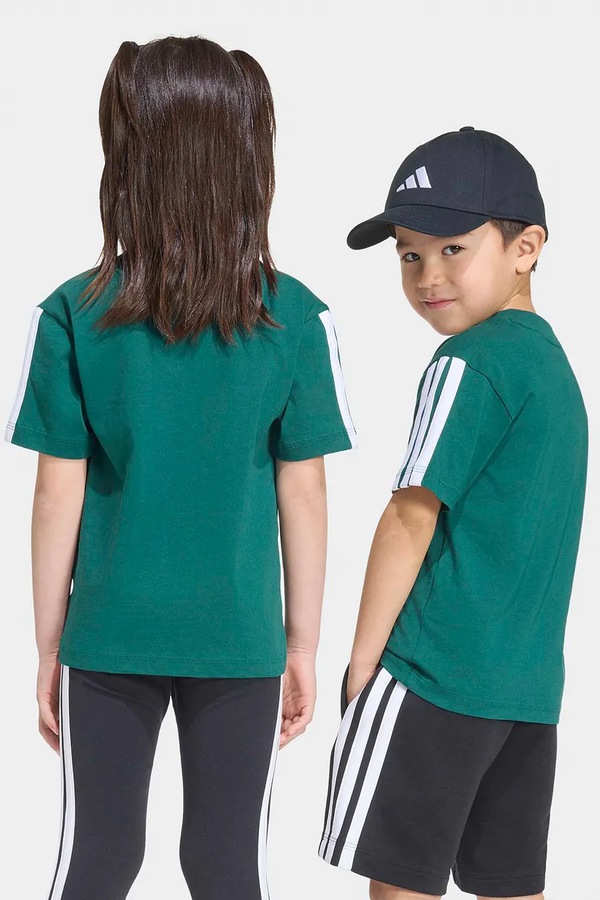Футболка детская хлопковая adidas цвет зеленый фото 2