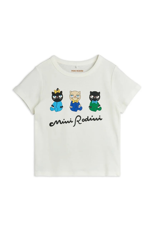 Футболка детская хлопковая Mini Rodini Minibabies цвет белый
