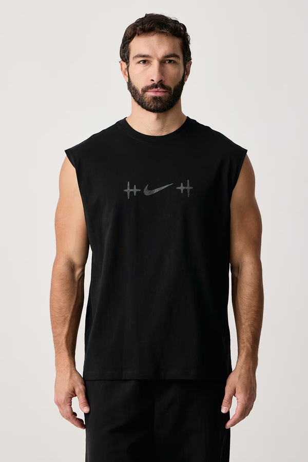 Майка чоловіча бавовняна Nike N.A.C. колір чорний фото 3