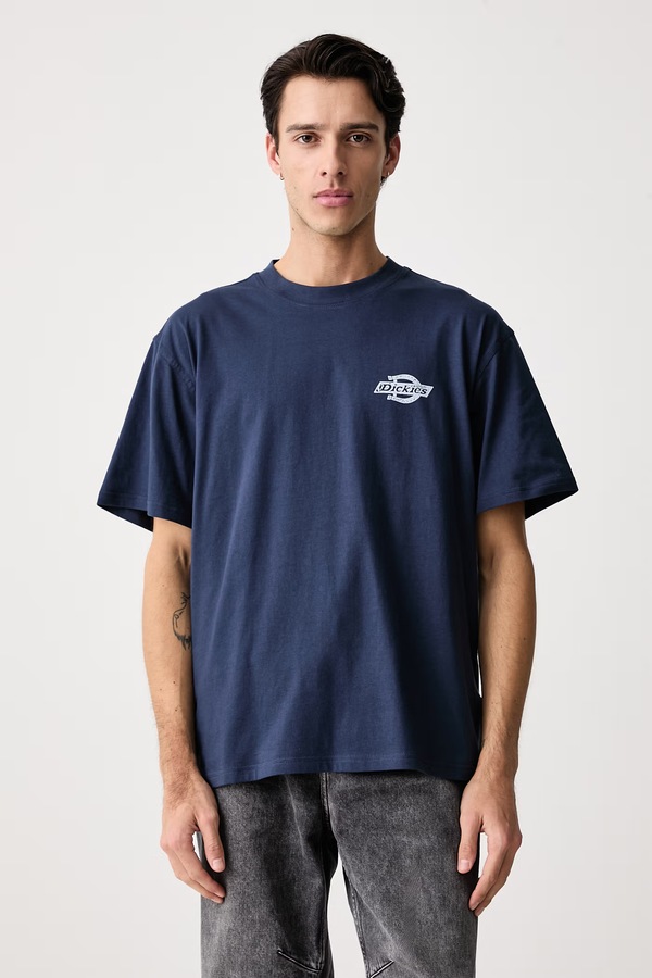 Футболка чоловіча бавовняна Dickies колір темно-синій фото 3