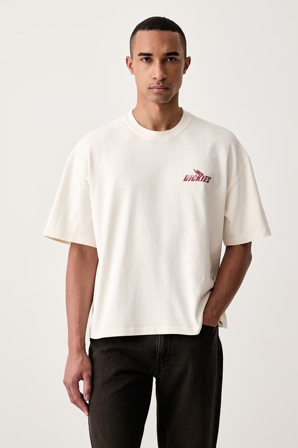 Футболка чоловіча бавовняна Dickies колір бежевий фото 3