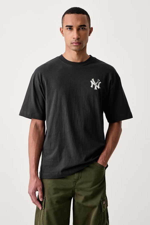 Футболка чоловіча бавовняна 47 brand MLB New York Yankees колір чорний фото 3