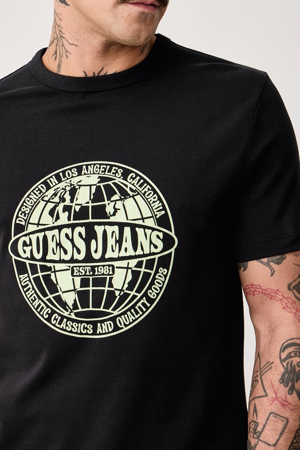Футболка чоловіча бавовняна Guess Jeans колір чорний фото 4