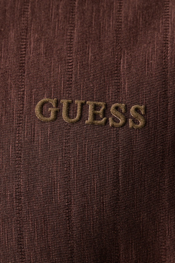 Футболка чоловіча бавовняна Guess WALT колір коричневий фото 4
