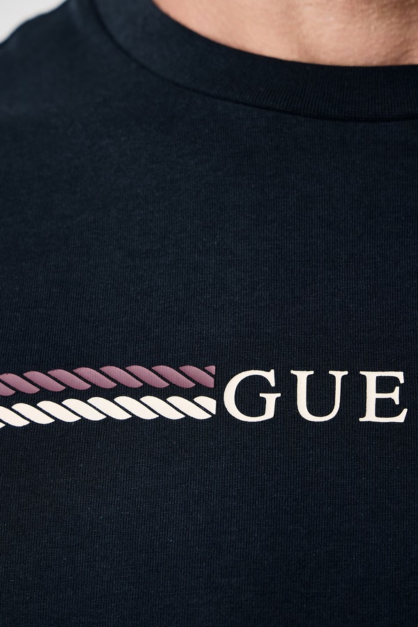 Футболка чоловіча бавовняна Guess колір темно-синій фото 4