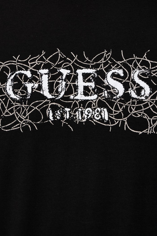 Футболка чоловіча бавовняна з еластаном Guess колір чорний фото 4