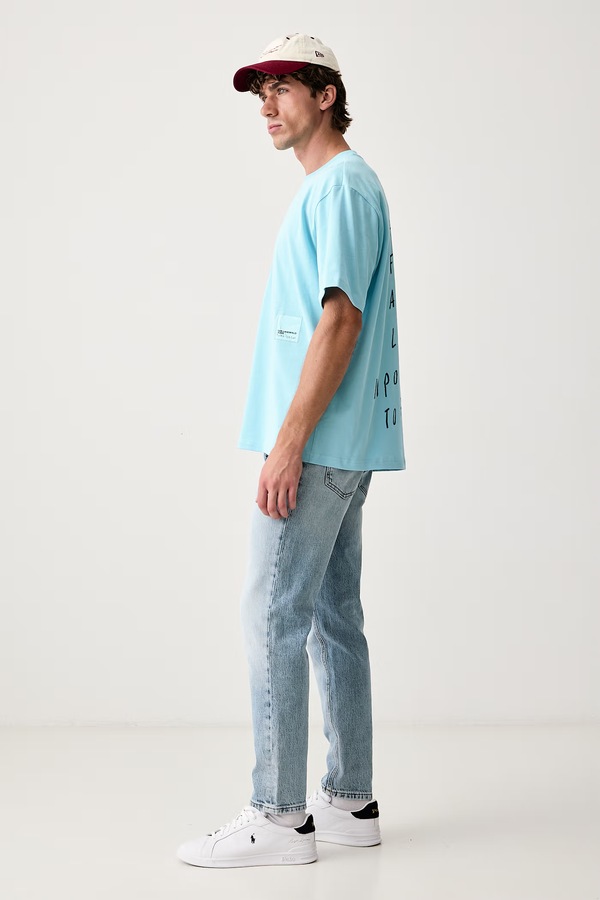 Футболка чоловіча бавовняна Karl Lagerfeld Jeans x Pietro Terzini колір блакитний