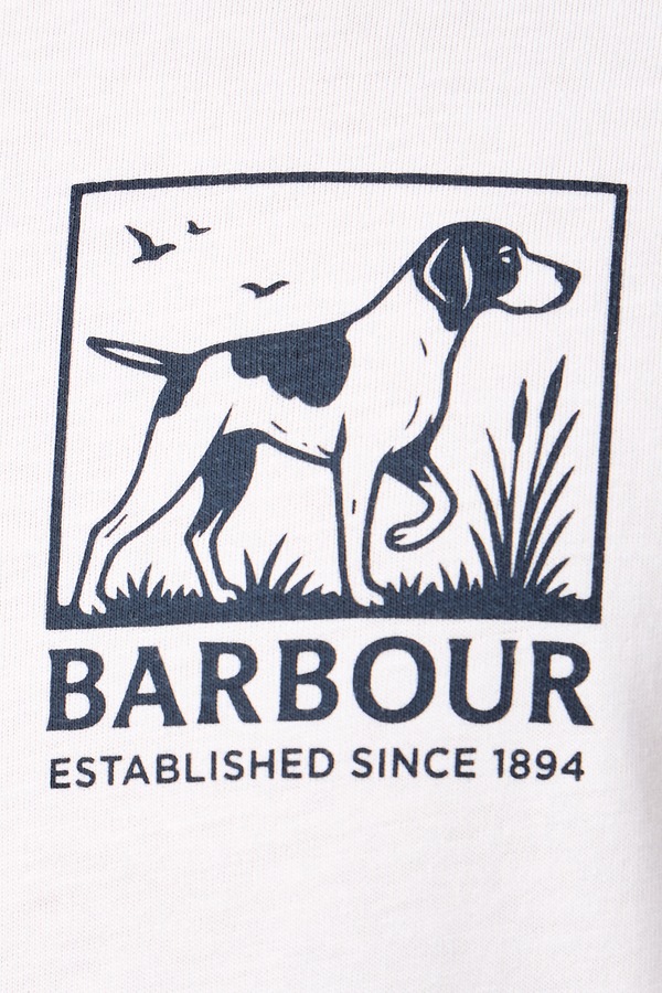 Футболка чоловіча бавовняна Barbour колір білий фото 4