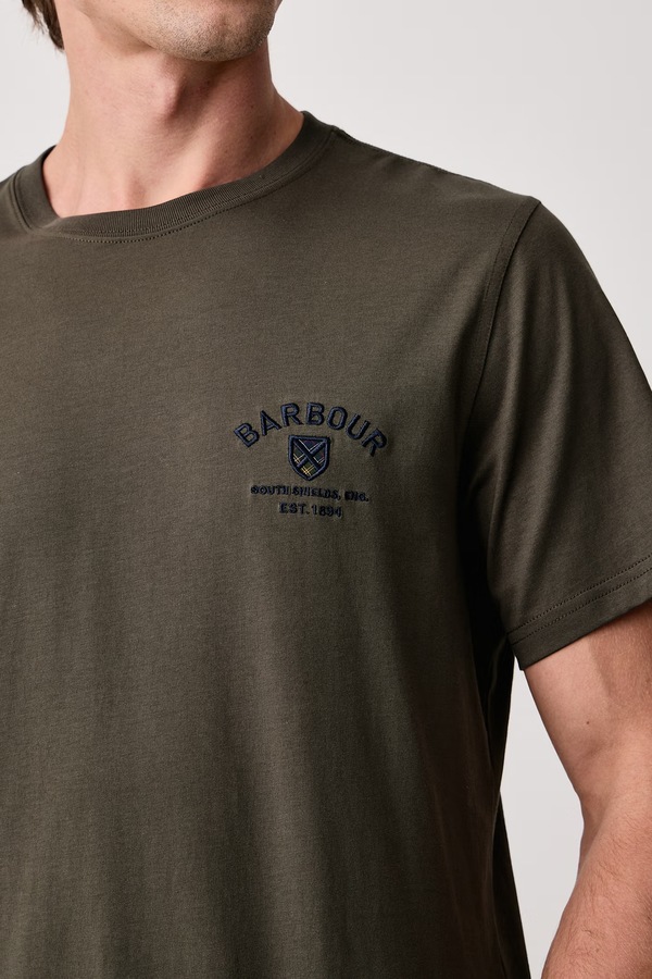 Футболка чоловіча бавовняна Barbour колір зелений фото 4