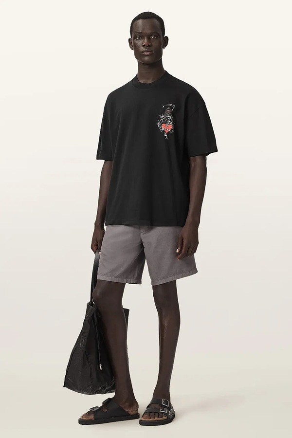 Футболка чоловіча бавовняна AllSaints SCIMITAR колір чорний фото 2