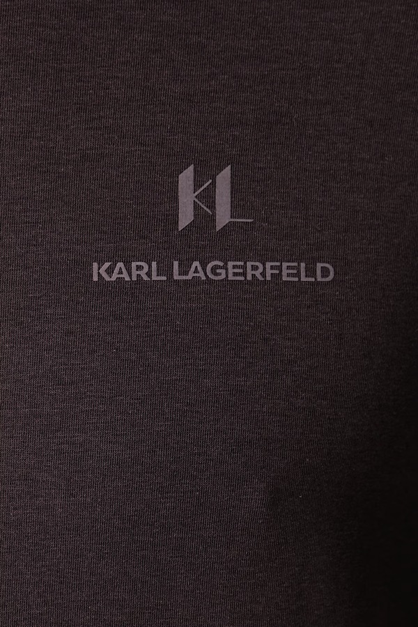 Футболка чоловіча бавовняна з еластаном Karl Lagerfeld колір коричневий фото 4