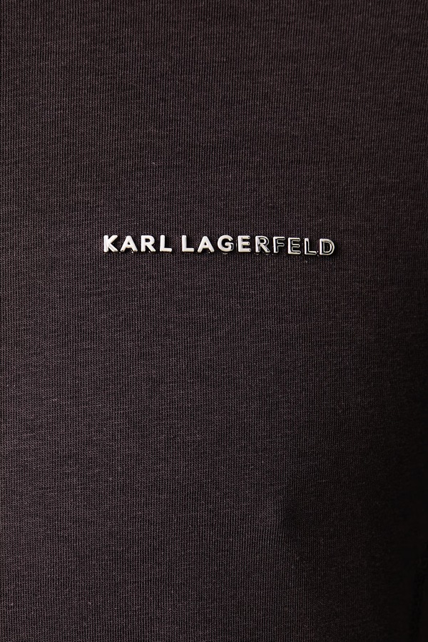 Футболка чоловіча бавовняна з еластаном Karl Lagerfeld колір коричневий фото 4