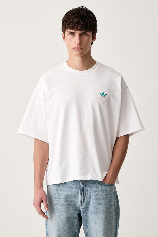 Футболка оверсайз чоловіча бавовняна adidas Originals Postcard колір білий фото 3