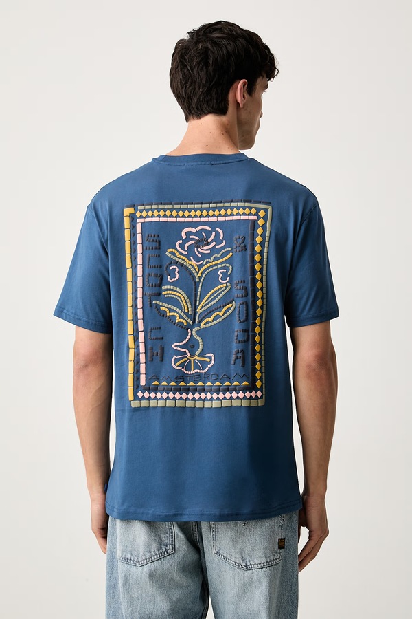 Футболка чоловіча бавовняна Scotch & Soda колір блакитний
