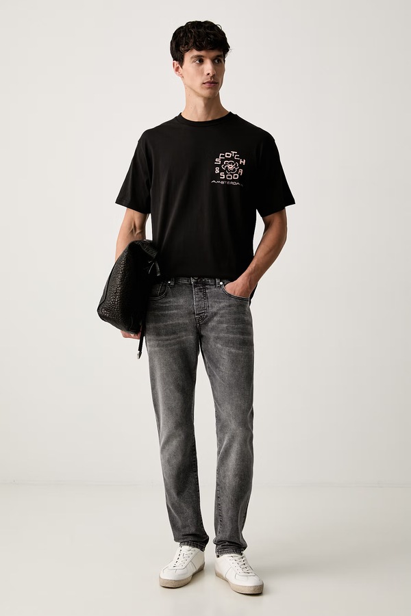 Футболка чоловіча бавовняна Scotch & Soda колір чорний