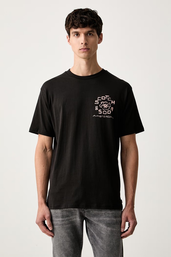 Футболка чоловіча бавовняна Scotch & Soda колір чорний фото 2
