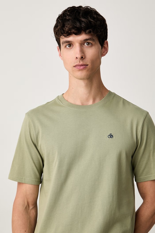 Футболка чоловіча бавовняна Scotch & Soda колір зелений фото 4