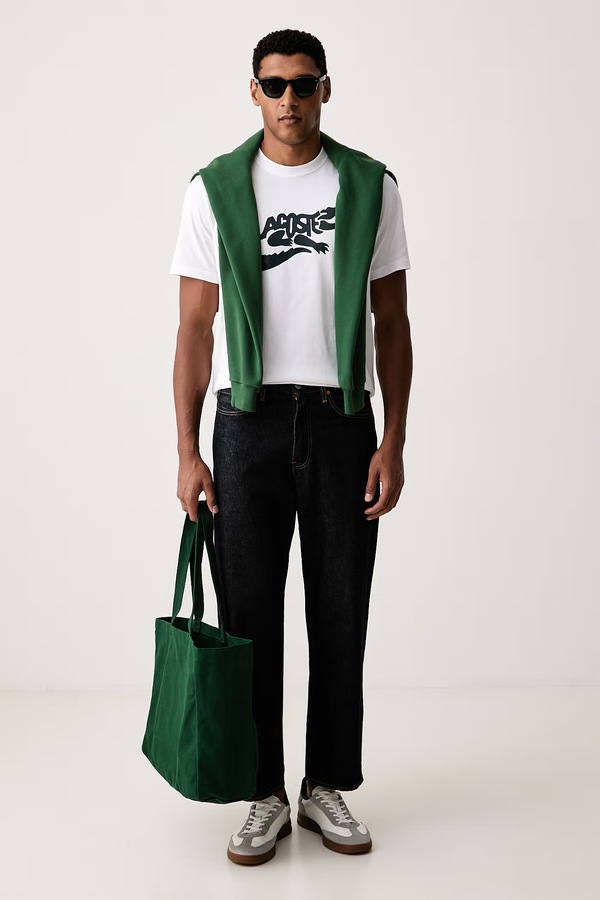 Футболка чоловіча бавовняна Lacoste колір білий