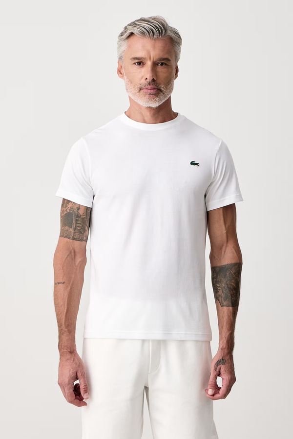 Футболка чоловіча з бавовною Lacoste колір білий фото 2