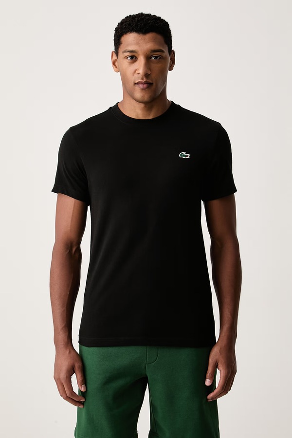 Футболка чоловіча з бавовною Lacoste колір чорний фото 2