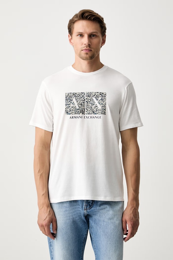 Футболка чоловіча бавовняна Armani Exchange колір білий