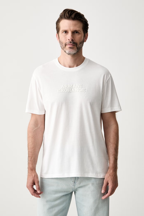 Футболка чоловіча бавовняна Armani Exchange колір білий