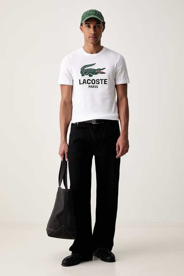Футболка чоловіча бавовняна Lacoste колір білий