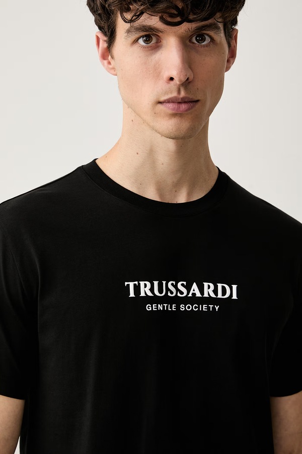 Футболка чоловіча бавовняна Trussardi колір чорний фото 4